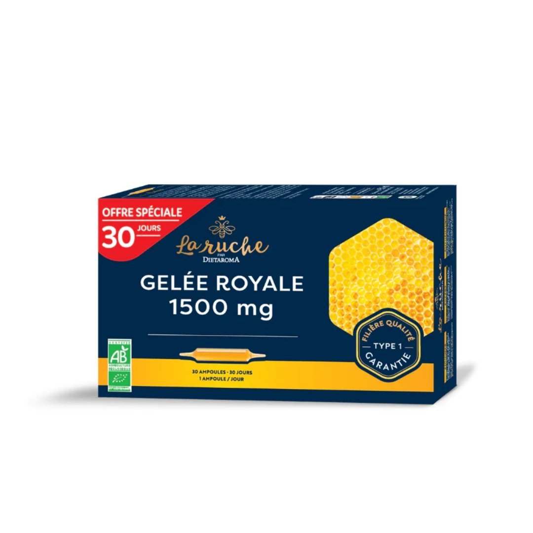 Dietaroma-la-ruche-Gelee-Royale-1500mg-3015ml.jpg Dietaroma la ruche Gelee Royale 1500mg 30*15ml – Image 1