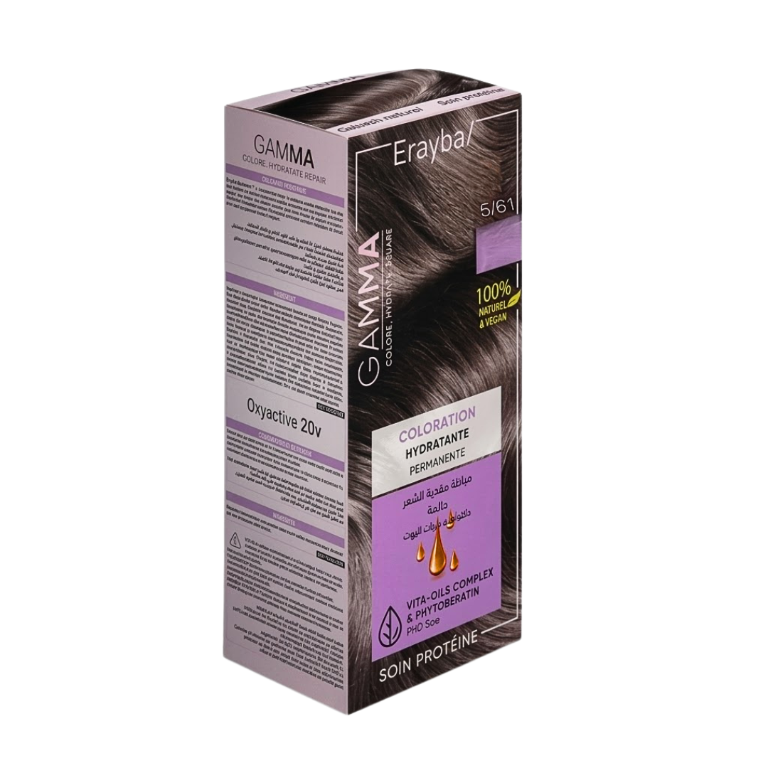 Erayba-Kit-Coloration-Permanente-561-Chatain-Clair-Marron-Cendr-270ml.png Erayba Kit Coloration Permanente 5/61 Chatain Clair Marron Cendre 270ml – Image 1