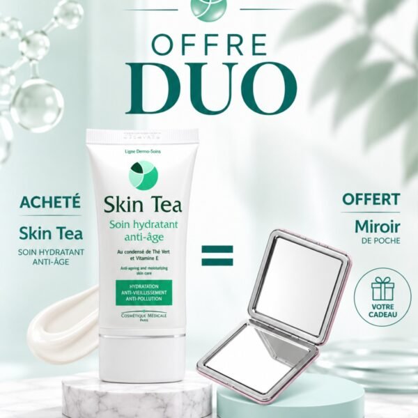 Skin Tea Crème Hydratante Anti Age 40ml = Miroir de Poche Offert