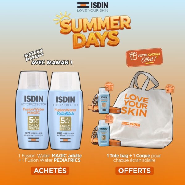 ISDIN Fusion Water Magic + Fusion Water Pediatrics = Totebag + Coque x 2