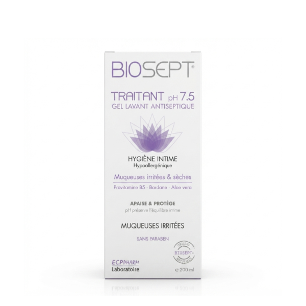 BIOSEPT TRAITANT PH 7.5 GEL LAVANT ANTISEPTIQUE HYGIENE INTIME
