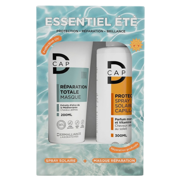 D-CAP Masque Total 200ml+Spray Solaire Capillaire 300ml Pack