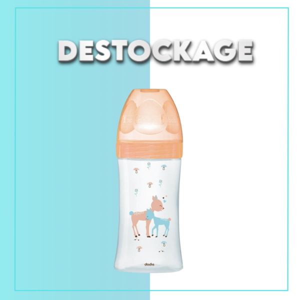 Dodie - Biberon verre Sensation+ (0-6 M) 3 vitesses débit 2 - Beige biche - 270 ml - DESTOCKAGE