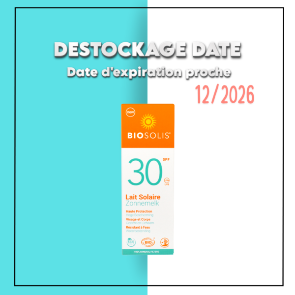 BIOSOLIS LAIT SOLAIRE POUR ENFANTS SPF50 100ML -DESTOCKAGE DATE