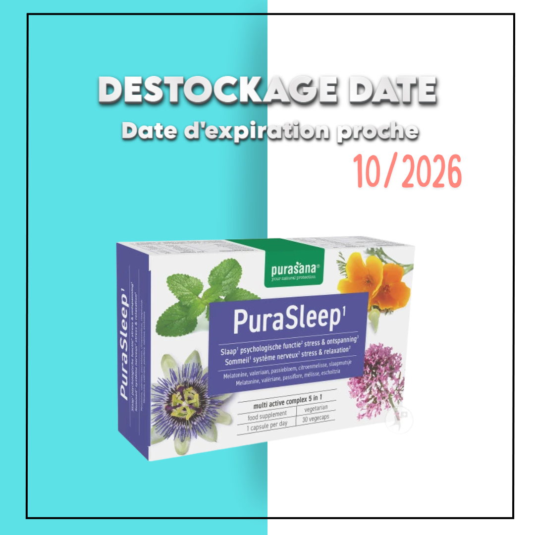 Date dexpiration proche (13) Purasana Purasleep 30 Vegacaps - DESTOCKAGE DATE – Image 1