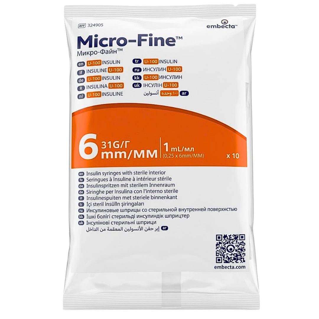 Embecta-Micro-Fine-Plus-Seringue-A-insuline-1ml-Sachets-10pcs.png Embecta Micro-Fine Plus Seringue A insuline 1ml Sachets 10 Pieces – Image 1
