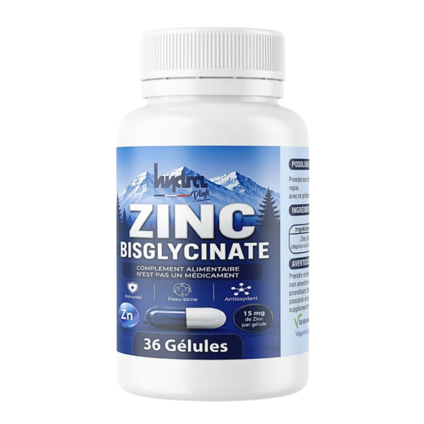 Hydra Plus Zinc Bisglycinate 15mg 36 Gelules