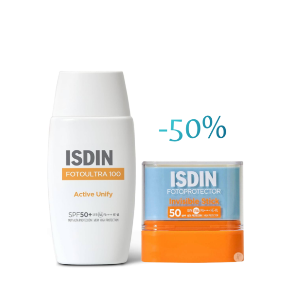 ISDIN FotoUltra Active Unify 50ml+Fotoprotector Stick-50% Pack