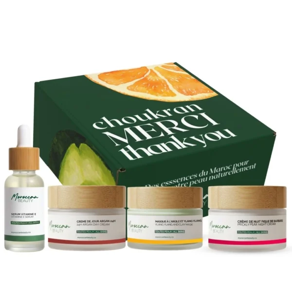 Moroccan Beauty Routine 360 Creme de jour & nuit+Serum Vitamine E+Masque