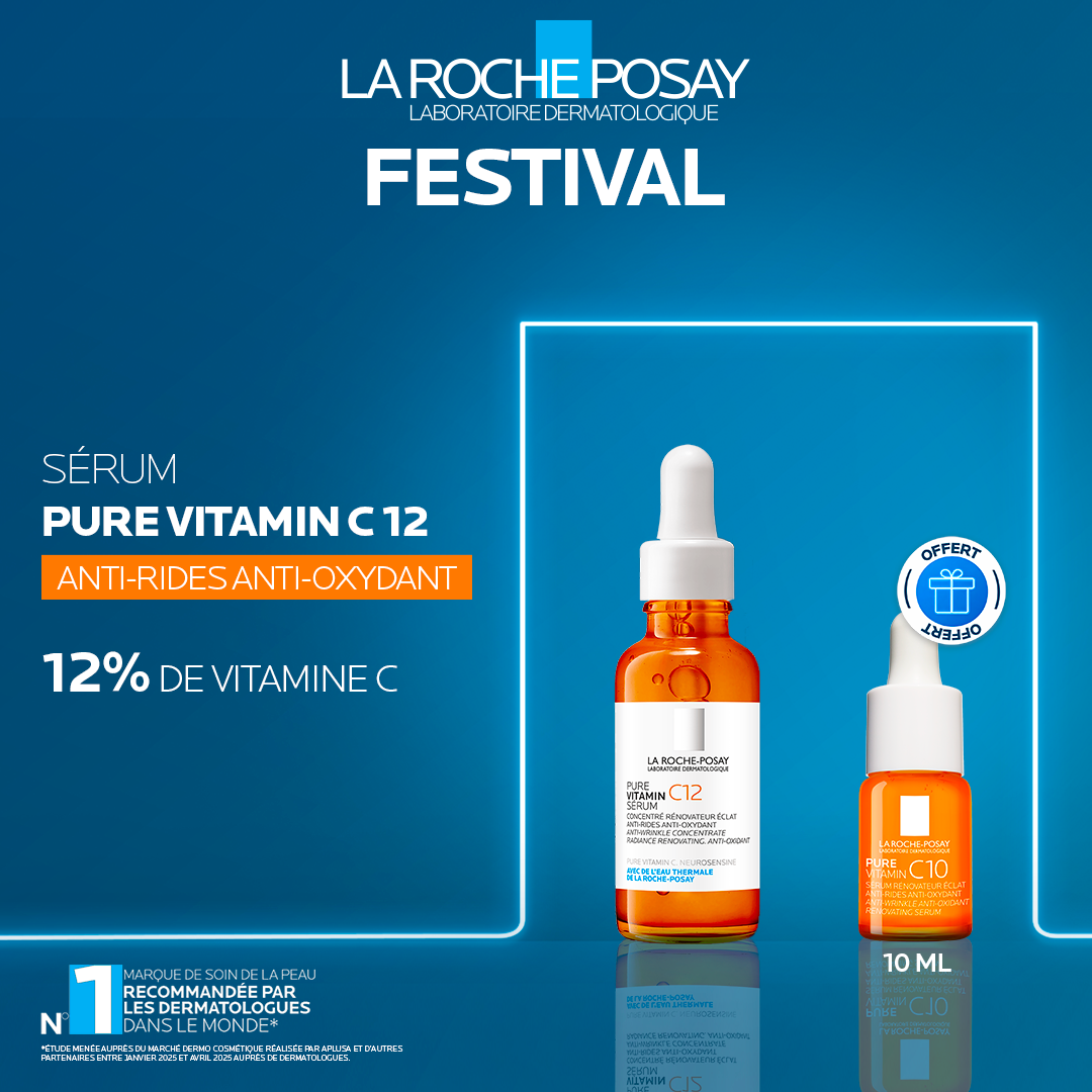 OFFRE-8 La Roche Posay Pure Vitamine C12 Serum 30ml = Mini Vitamin C12 10ml Offerte – Image 1