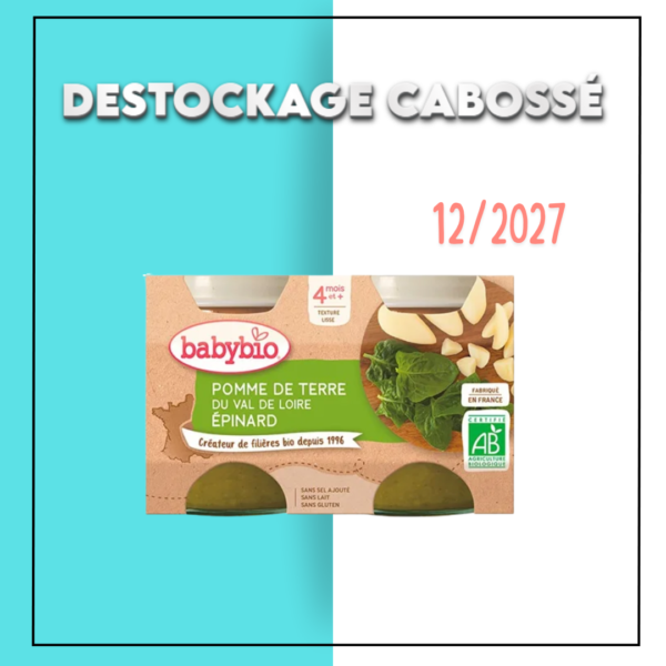 BABYBIO POT POMME DE TERRE EPINARD 2 X 130 G  - DESTOCKAGE CABOSSE