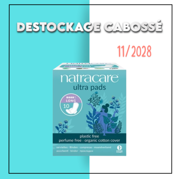 NATRACARE SERVIETTE ULTRA LONG + WINGS 10 Unités - DESTOCKAGE CABOSSE