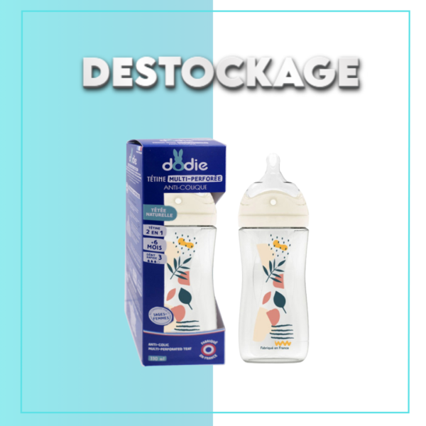 DODIE Biberon Multi Perfore Tetine Debit 3 Rose +6mois 330ml- DESTOCKAGE