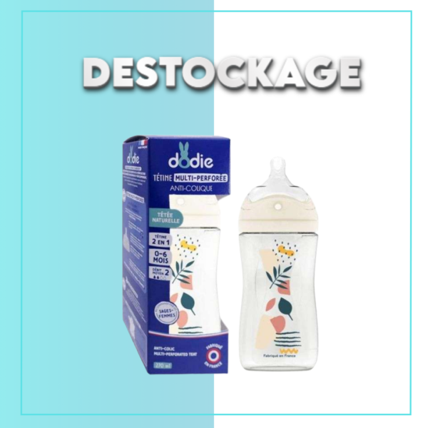 Dodie Biberon Multi Perfore Tetine Debit 2 Rose 0-6mois 270ml - DESTOCKAGE