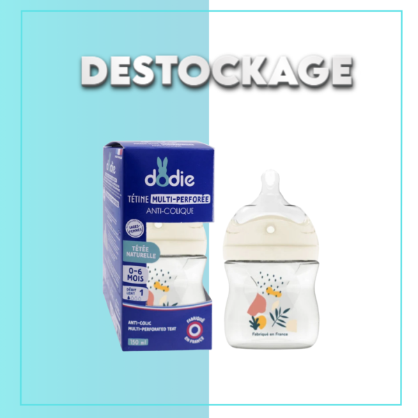 DODIE Biberon Tétine Multi-Perforée ROSE 0-6mois 150ml - DESTOCKAGE