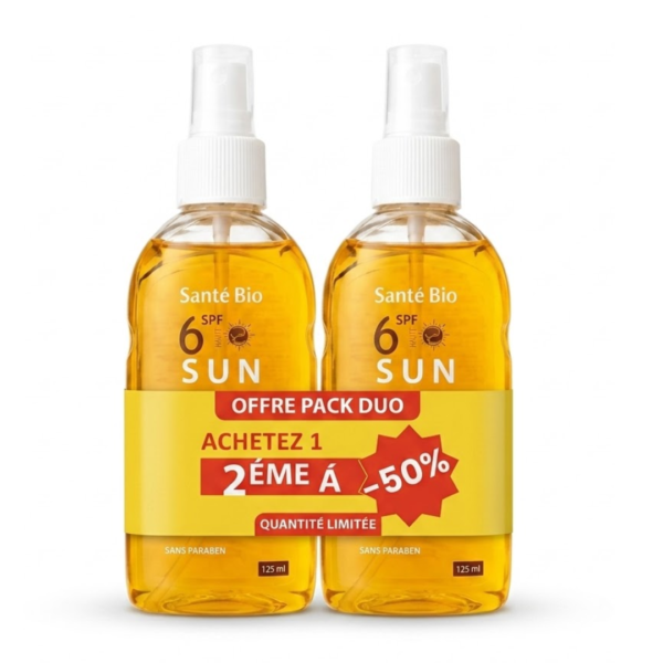Sante bio Huile de bronzage spf6 125ml 2eme -50% Pack