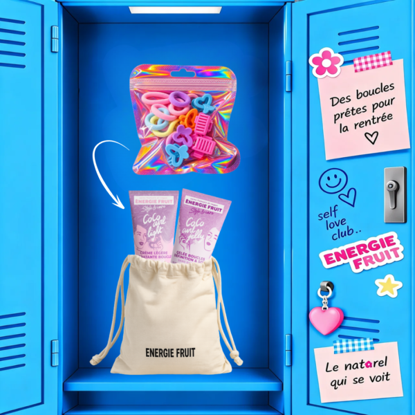 ENERGIE FRUIT CRÈME LÉGÈRE + GELÉE DÉFINITION = Pochon Et Accesoires Cheveux Enfants Offerts