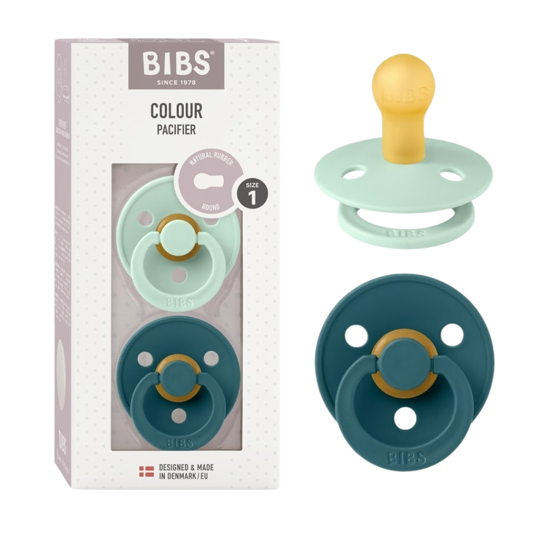 Bibs-2-Suc-Colour-Round-Nordic-Mint-Forest-Lake-Size-1-0m.png Bibs 2 Sucettes Colour Round Nordic Mint / Forest Lake Size 1 +0mois – Image 1
