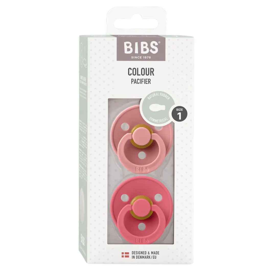 Bibs-2-Suc-Colour-Symetic-Dusty-Pink-Coral-Size-1-0m.png Bibs 2 Sucettes Colour Symetic Dusty Pink / Coral Size 1 +0mois – Image 1
