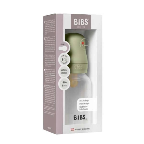 Bibs Baby Bottle Round Latex 150ml Slow Flow - Sage