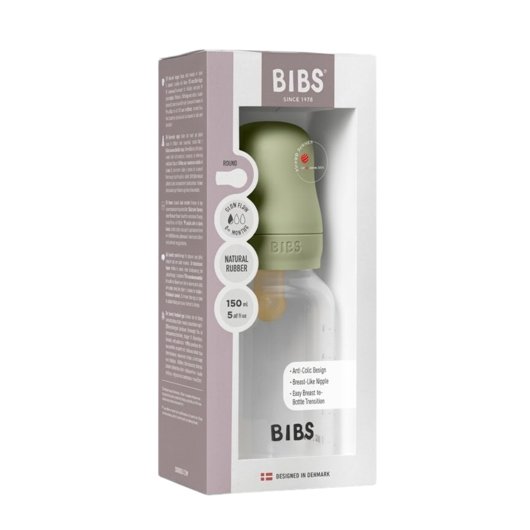 Bibs-Baby-Bottle-Round-Latex-150ml-Slow-Flow-Sage.png Bibs Baby Bottle Round Latex 150ml Slow Flow - Sage – Image 1