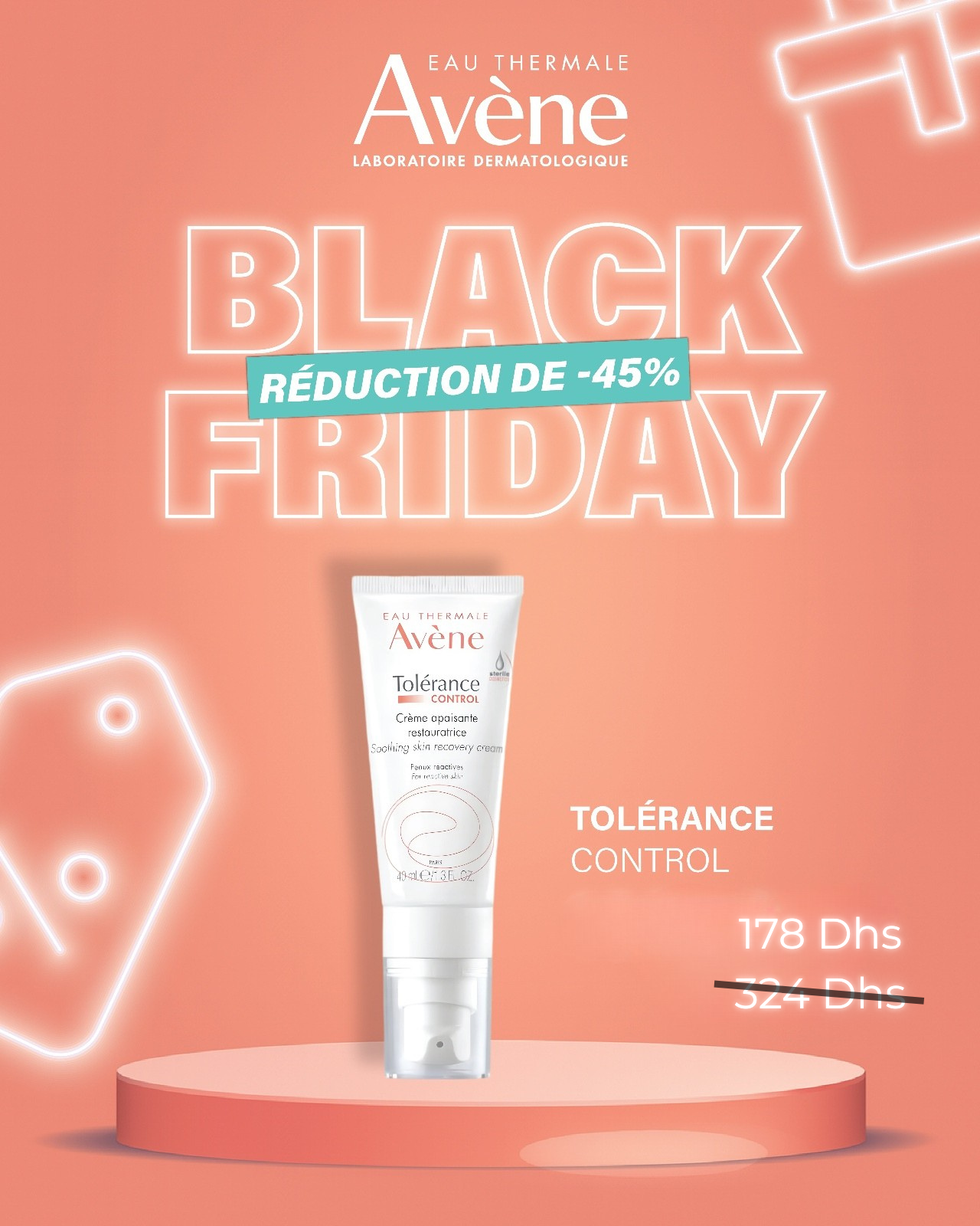 Eau Thermale Avène - Tolérance CONTROL Crème apaisante restauratrice Cosmétique Stérile® 40 ml