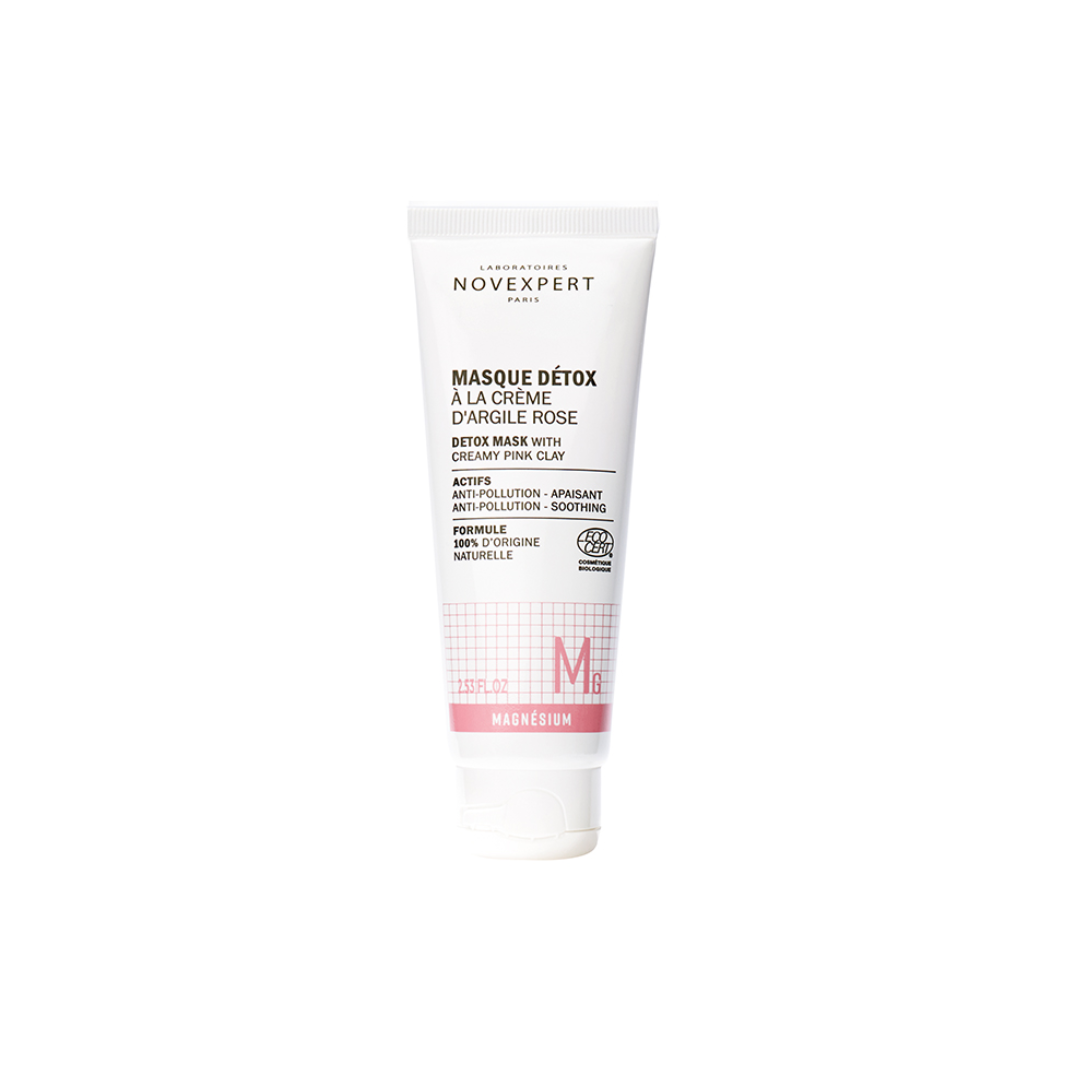 Novexpert Magnésium Masque Détox à la Crème d’Argile Rose – 75 ml